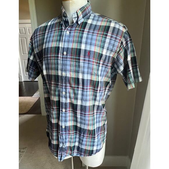 Ralph Lauren Blake plaid short sleeve buttondown shirt size M - Picture 3 of 4